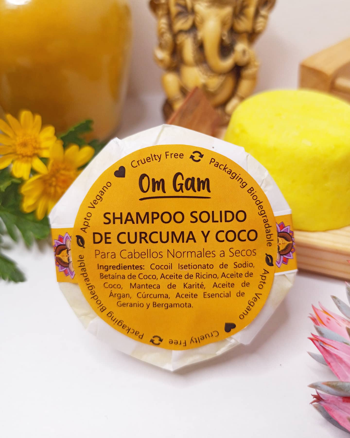 Shampoo Sólido Natural – Cabello Normal a Seco – OM GAM